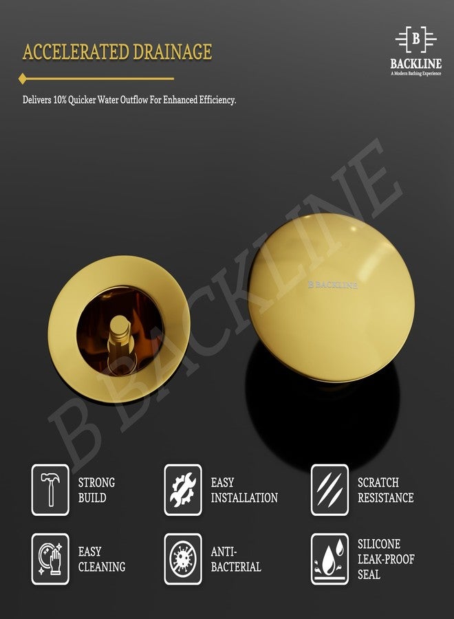 B Backline Brass 7-Inch Pop up Waste Coupling for Wash Basin | 32 MM Full Thread Waste Coupling For Basin (Gold Glossy, 7-INCH) - Image 4